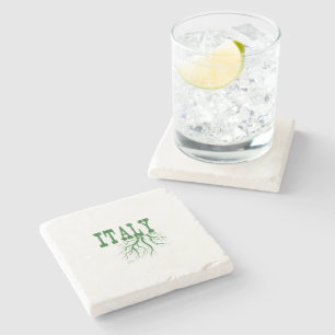 Porta-copo De Pedra Itália Tree Roots Word Art Italiano Root Green