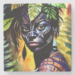 Porta-copo De Pedra "Itáyara" Pintou Fern - Mulheres Na Amazônia