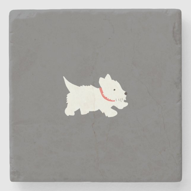 Porta-copo De Pedra Izzie o Westie (Frente)