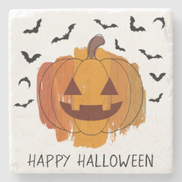 Porta-copo De Pedra Jack O Lanterna Pincel Porta copos Halloween