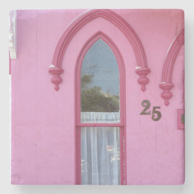 Porta-copo De Pedra Janela Gótica e Neve - Vinha de Martha (Frente)