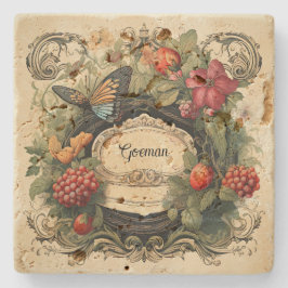 Porta-copo De Pedra Jardim Botânico Elegante Cottagecore Personalizado