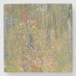 Porta-copo De Pedra Jardim de fazenda com Crucifixo (por Gustav Klimt)