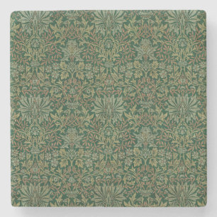 Porta-copo De Pedra Jardim de Flores William Morris -Verdes