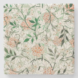 Porta-copo De Pedra Jardim de Jasmim William Morris Flor Clássica