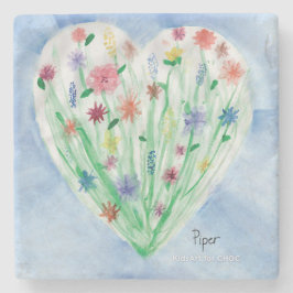 Porta-copo De Pedra Jardim do Coração - CriançasArt para COC