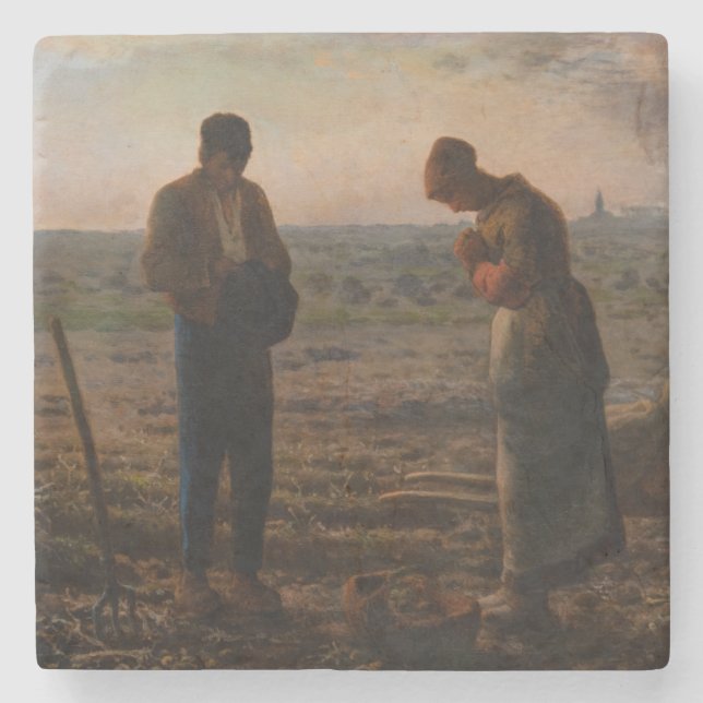 Porta-copo De Pedra Jean-Francois Millet - Angelus (Frente)