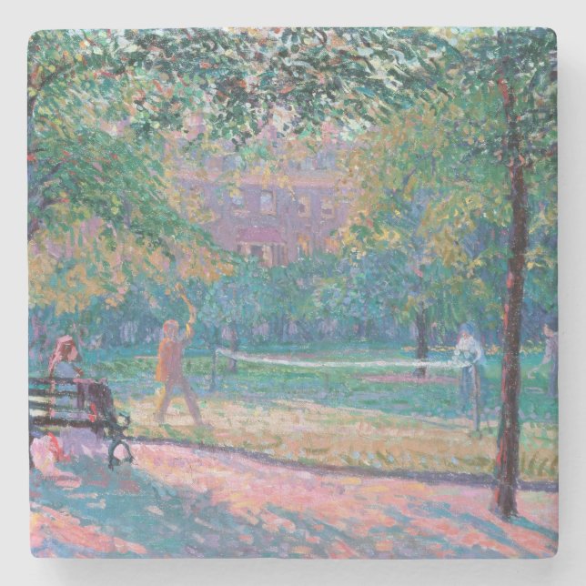 Porta-copo De Pedra Jogo do tênis (Frente)