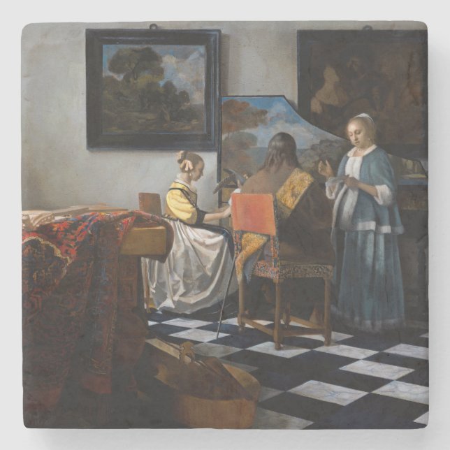 Porta-copo De Pedra Johannes Vermeer - O concerto (Frente)