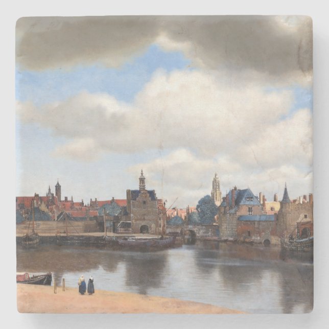 Porta-copo De Pedra Johannes Vermeer - Visão de Delft (Frente)
