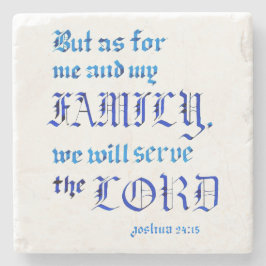 Porta-copo De Pedra Joshua 24 15 Serveremos o Senhor Bíblia Verse