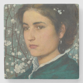 Porta-copo De Pedra Jovens Beleza (Mulher Elegante) (Retrato feminino)