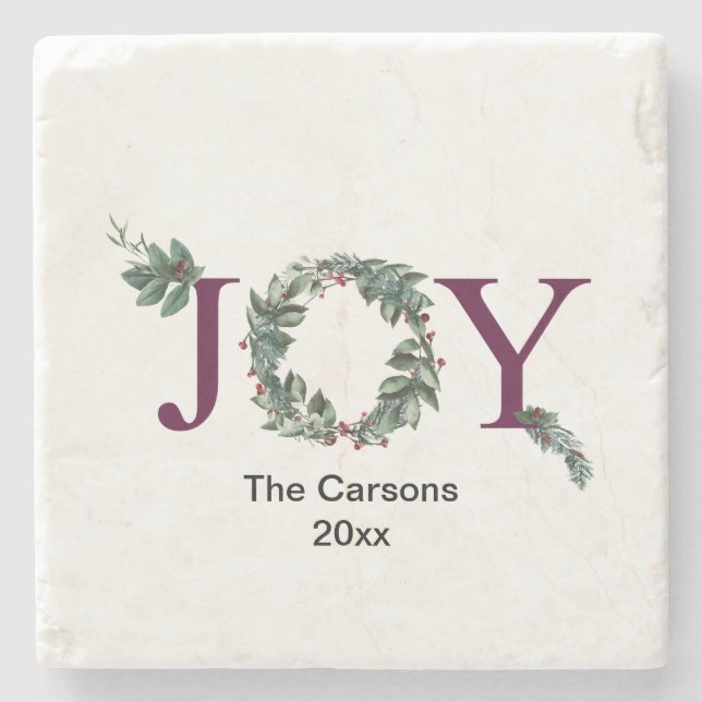 Porta-copo De Pedra Joy for the holidays ornament  (Frente)