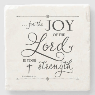Porta-copo De Pedra Joy of the Lord - Nehemiah 8:10