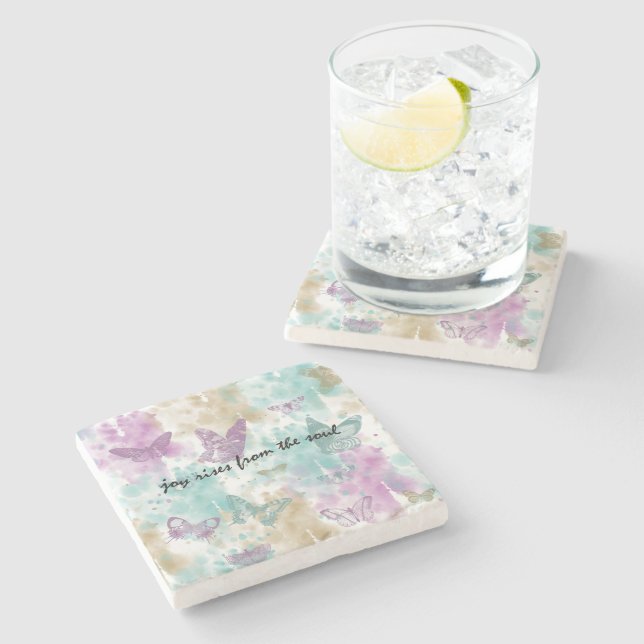 Porta-copo De Pedra Joy Rises da Alma (Lateral)