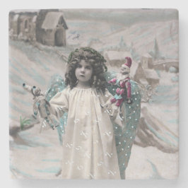 Porta-copo De Pedra Joyeux Noel