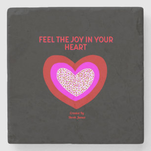 Porta-copo De Pedra Joyful Heart Marble Porta copos