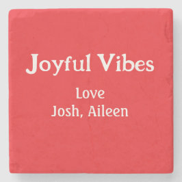 Porta-copo De Pedra Joyful Vibes Red Natal feriados ama a família si
