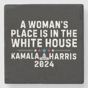 Porta-copo De Pedra Kamala Harris 2024 - Um lugar para mulher é no Whi