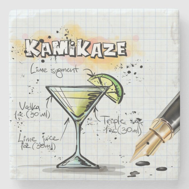Porta-copo De Pedra Kamikaze Drink (Frente)
