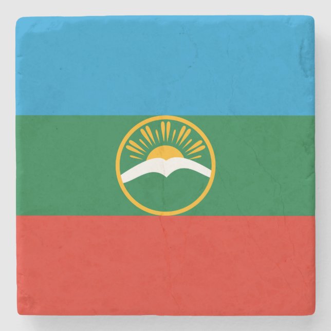 Porta-copo De Pedra Karachay Cherkessia Flag (Frente)