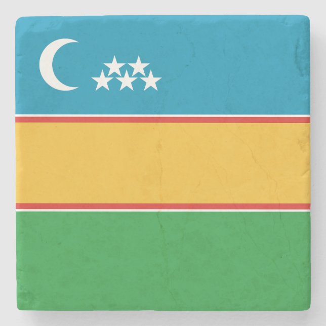 Porta-copo De Pedra Karakalpakstan Flag (Frente)