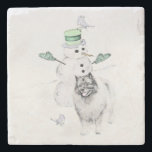 Porta-copo De Pedra Keeshond Christmas Snowman Pinting Art<br><div class="desc">Retrato original de Cachorro Snowman de Natal Keeshond. Especializamo-nos em arte original engraçada e engraçada. Comprar isto para si próprio ou como um presente excelente para os teus amigos de Keeshond. Seja criativo - clique em PERSONALIZAR para adicionar/remover/alterar texto, redimensionar a imagem, alterar as cores ou qualquer outra coisa que...</div>