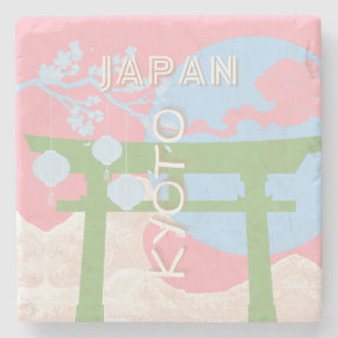 Porta-copo De Pedra Kioto Japão Viagem Art, Pastel Viagem Art