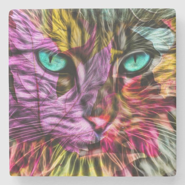 Porta-copo De Pedra Kitten Artsy Design (Frente)