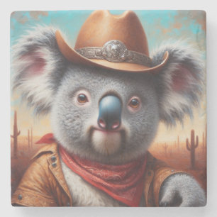 Porta-copo De Pedra Koala Cowboy