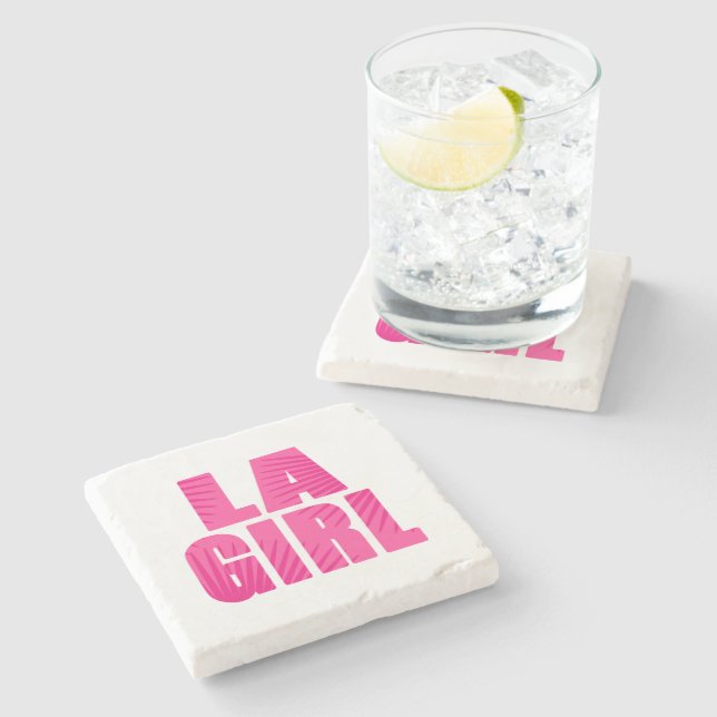 Porta-copo De Pedra LA Girl (Lateral)