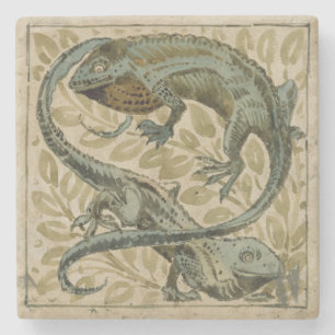 Porta-copo De Pedra Lagartos, design para um azulejo (w/c no papel)