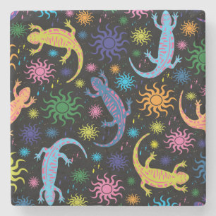 Porta-copo De Pedra Lagartos do geco Multi-Coloridos por todo o lado