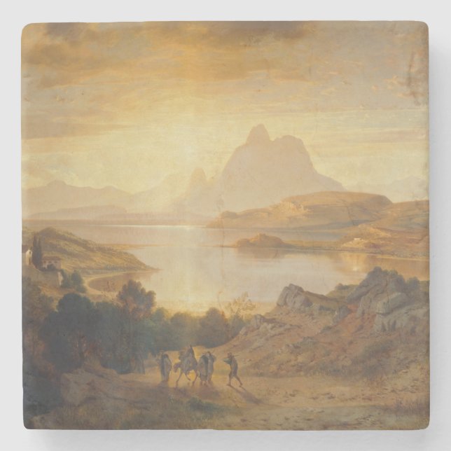 Porta-copo De Pedra Lago de Lugano - Albert Zimmermann (Frente)
