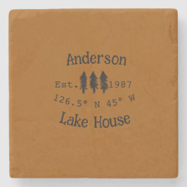 Porta-copo De Pedra Lago House ets. Data ano em que as coordenadas per