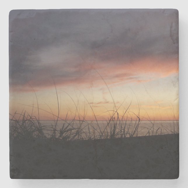 Porta-copo De Pedra Lago Michigan Sunset (Frente)