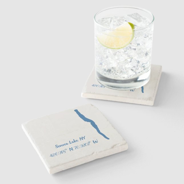 Porta-copo De Pedra Lago Seneca, Porta copos NY Marble (Lateral)