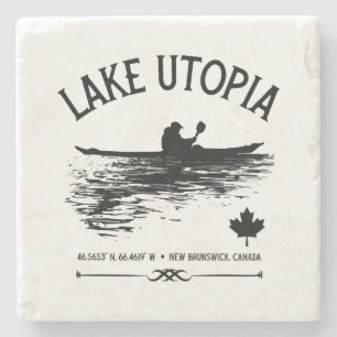 Porta-copo De Pedra Lago Utopia New Brunswick Canadá Lagos - Kayaker