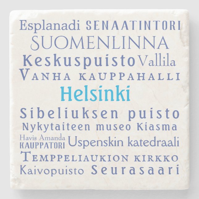 Porta-copo De Pedra Landmarks de Helsínquia (Frente)