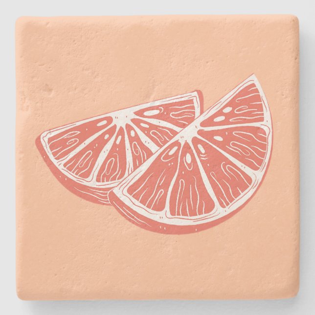 Porta-copo De Pedra Laranja (Frente)