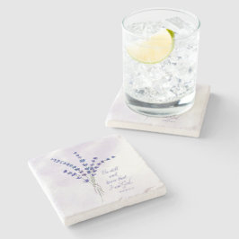 Porta-copo De Pedra Lavanda de Encorajamento Cristão com Escritura