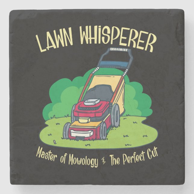 Porta-copo De Pedra Lawn Mower - Lawn Whisperer (Frente)