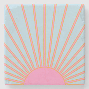 Porta-copo De Pedra Le Soleil 02 Cor-De-Rosa Sol E Sol Azul