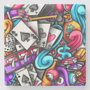 Porta-copo De Pedra Legal e colorida Porodle do Jogo Casino de Las Veg