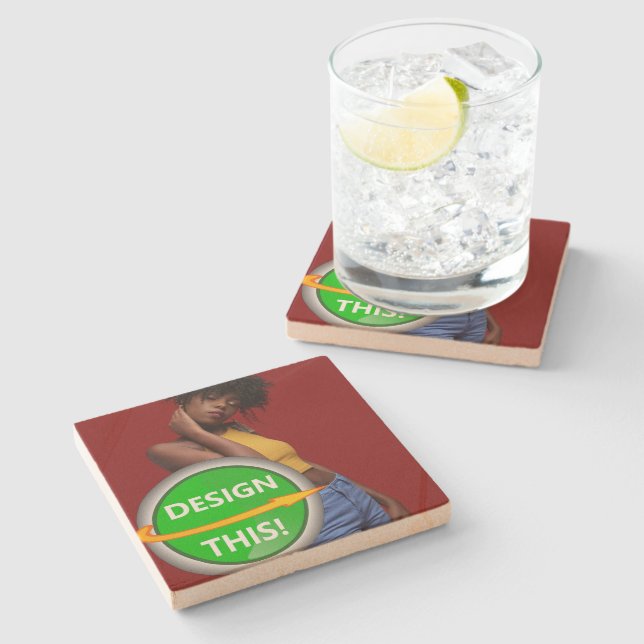 Porta-copo De Pedra LEGAL! Portas copos Sandstone - Personalizadas (Lateral)