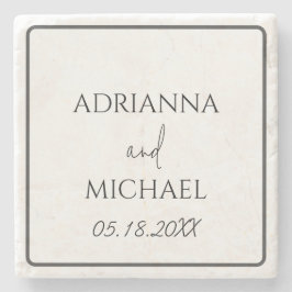 Porta-copo De Pedra Lembrança do Casal de Noivos e Data do Casamento 