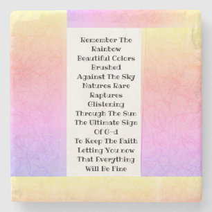 Porta-copo De Pedra Lembre-Se Do Arco-Íris
