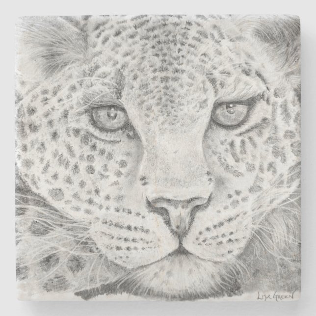 Porta-copo De Pedra Leopardo (Frente)