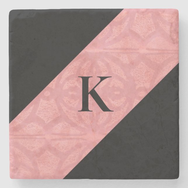 Porta-copo De Pedra Letra Ruddy Pink Batik (Frente)