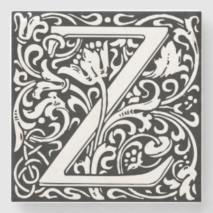 Porta-copo De Pedra Letra Z Monograma Medieval Arte Nova